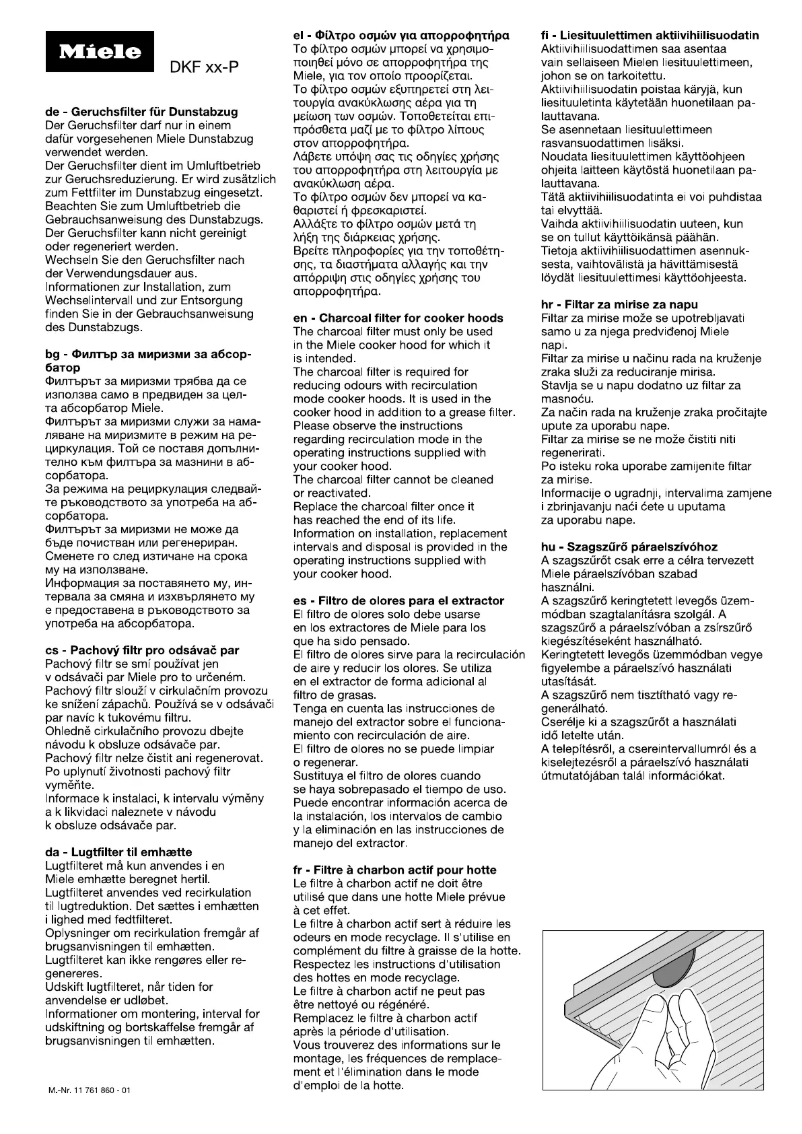 Page 1 of the manual User Manual Miele DKF 29-P