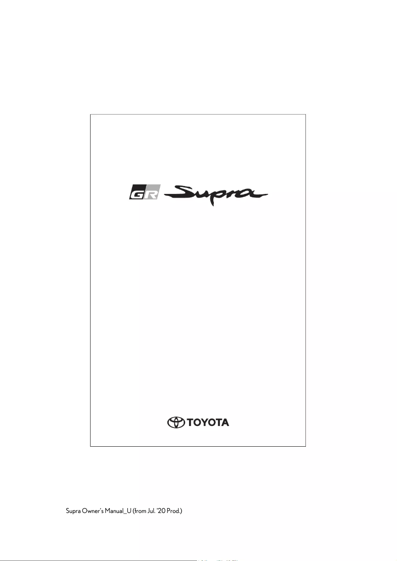 Page 1 of the manual User Manual Toyota Supra (2021)