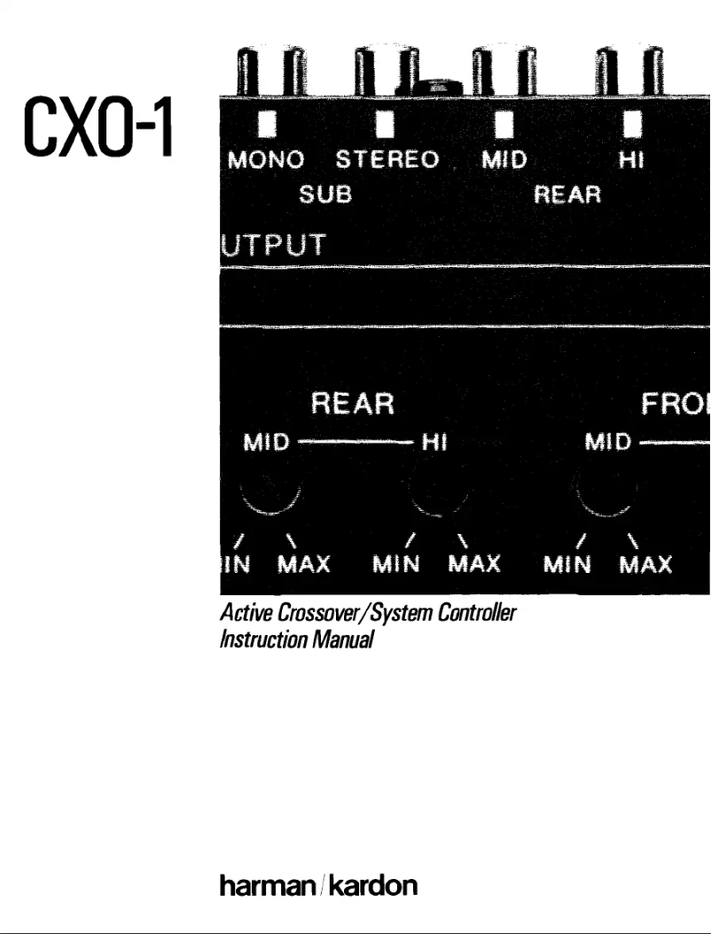 First page image of the manual for CXO-1