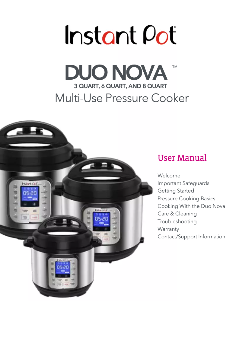 First page image of the manual for Duo Nova