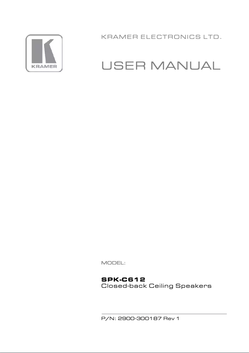 First page image of the manual for SPK-C612
