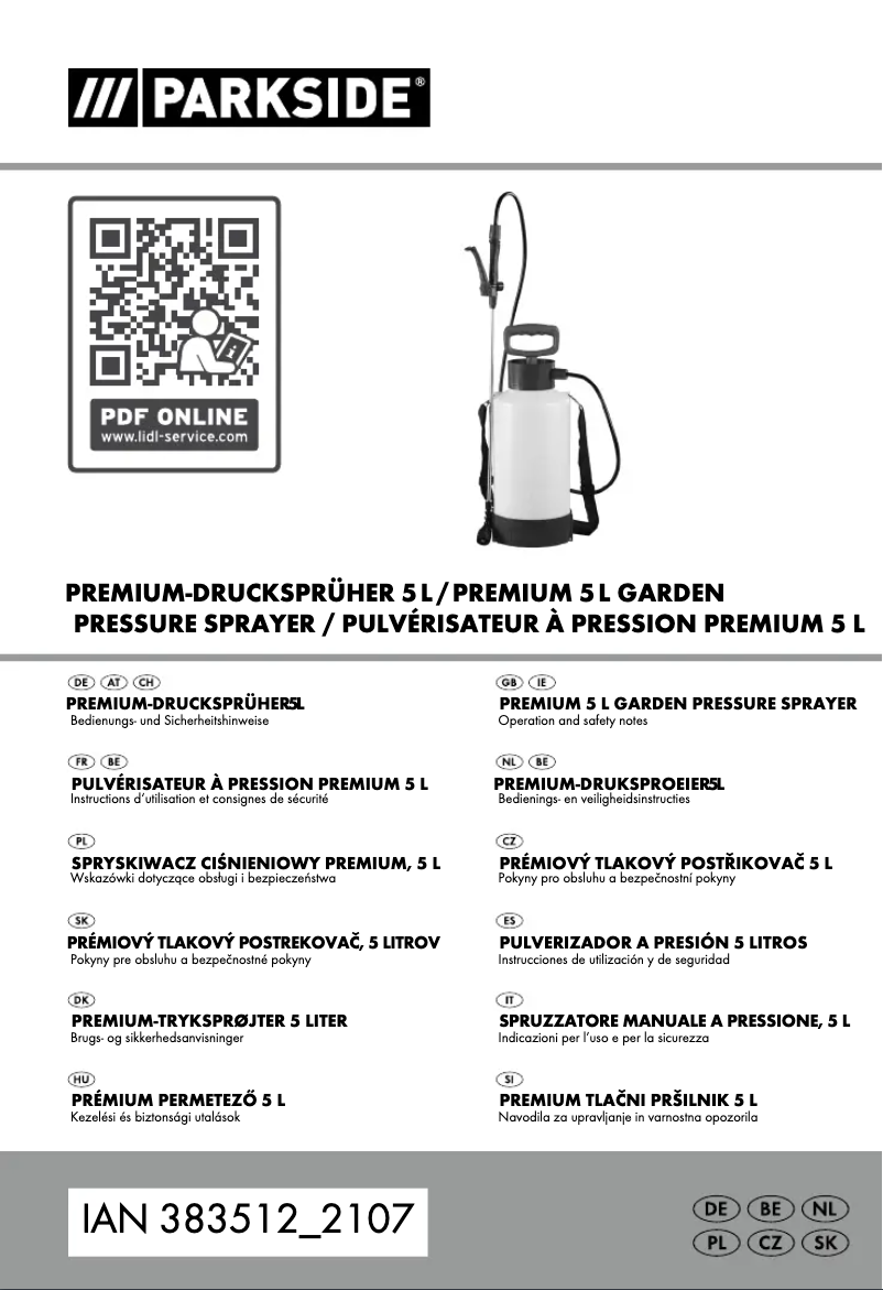 Page 1 of the manual User Manual Parkside HG01829