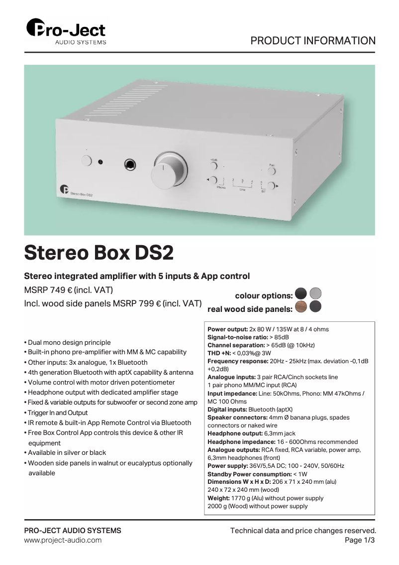 First page image of the manual for Stereo Box DS2