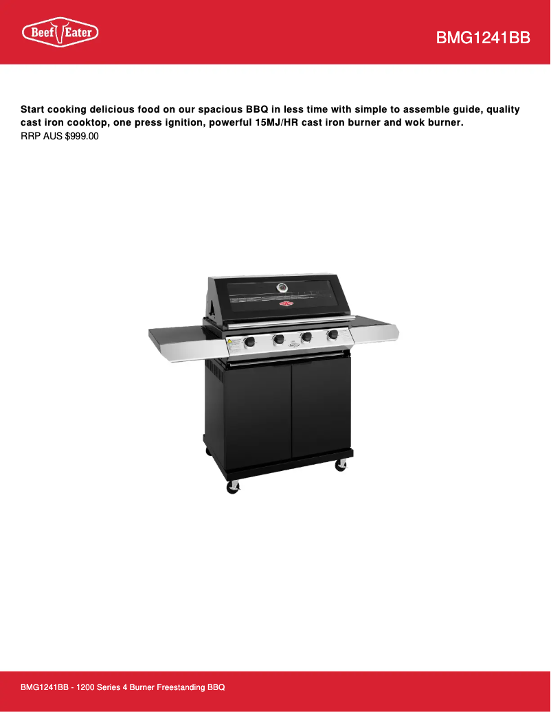 First page image of the manual for BMG1241BB