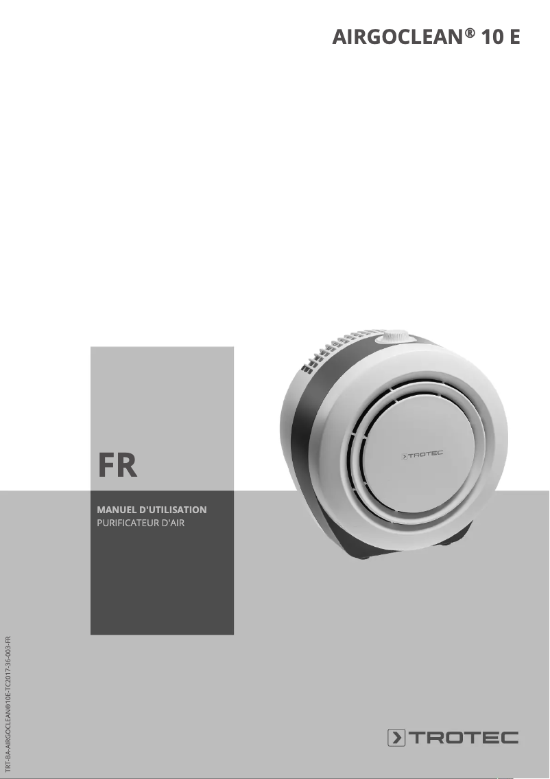 First page image of the manual for AirgoClean 10 E