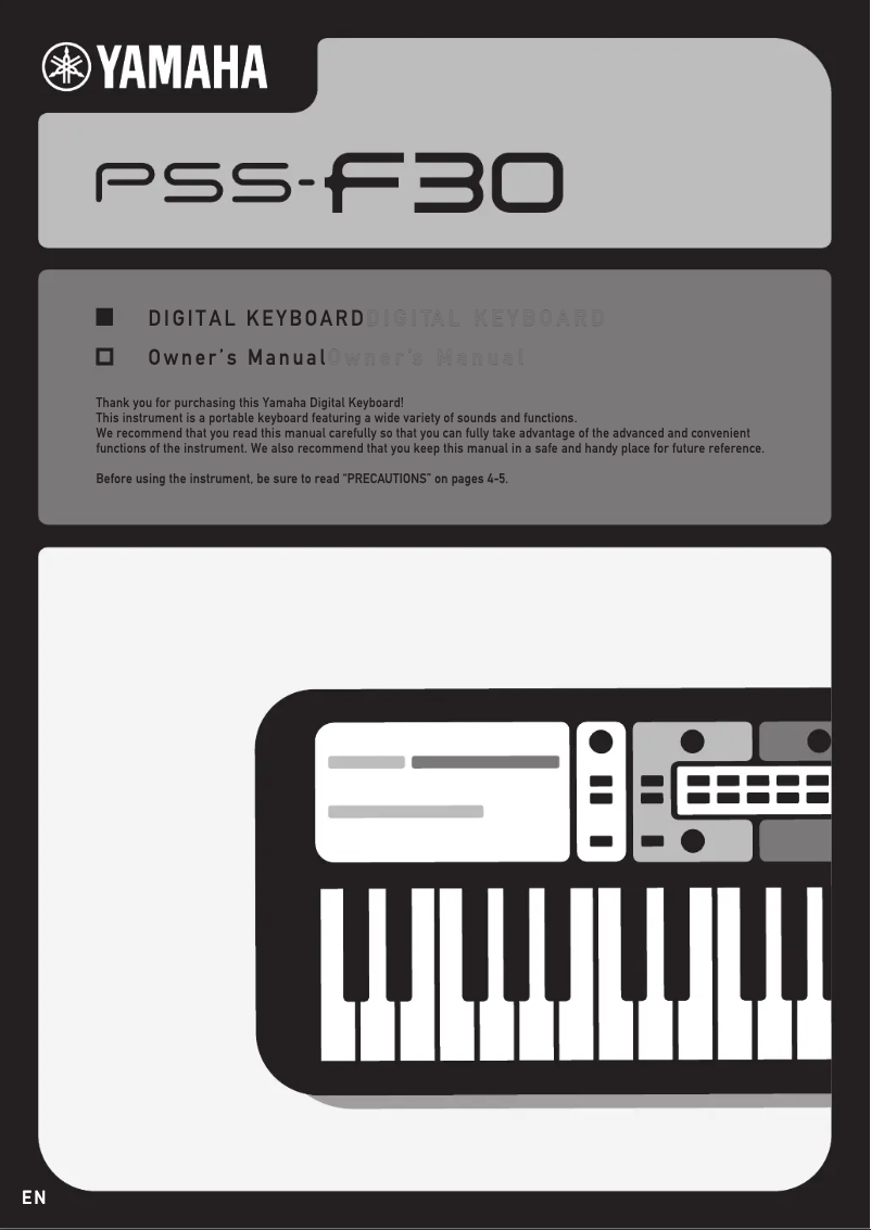 First page image of the manual for PSS-F30