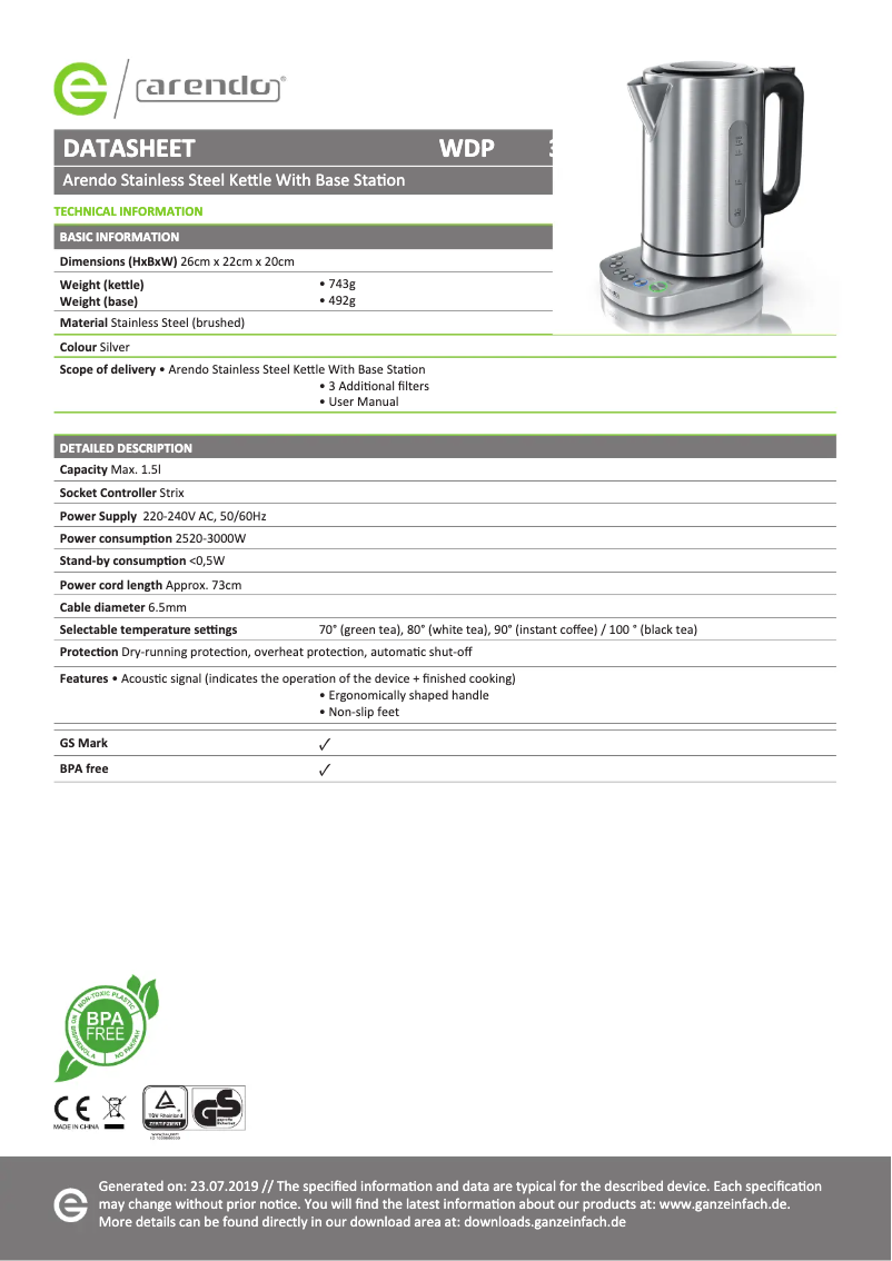First page image of the manual for PRIMEWATER 302549