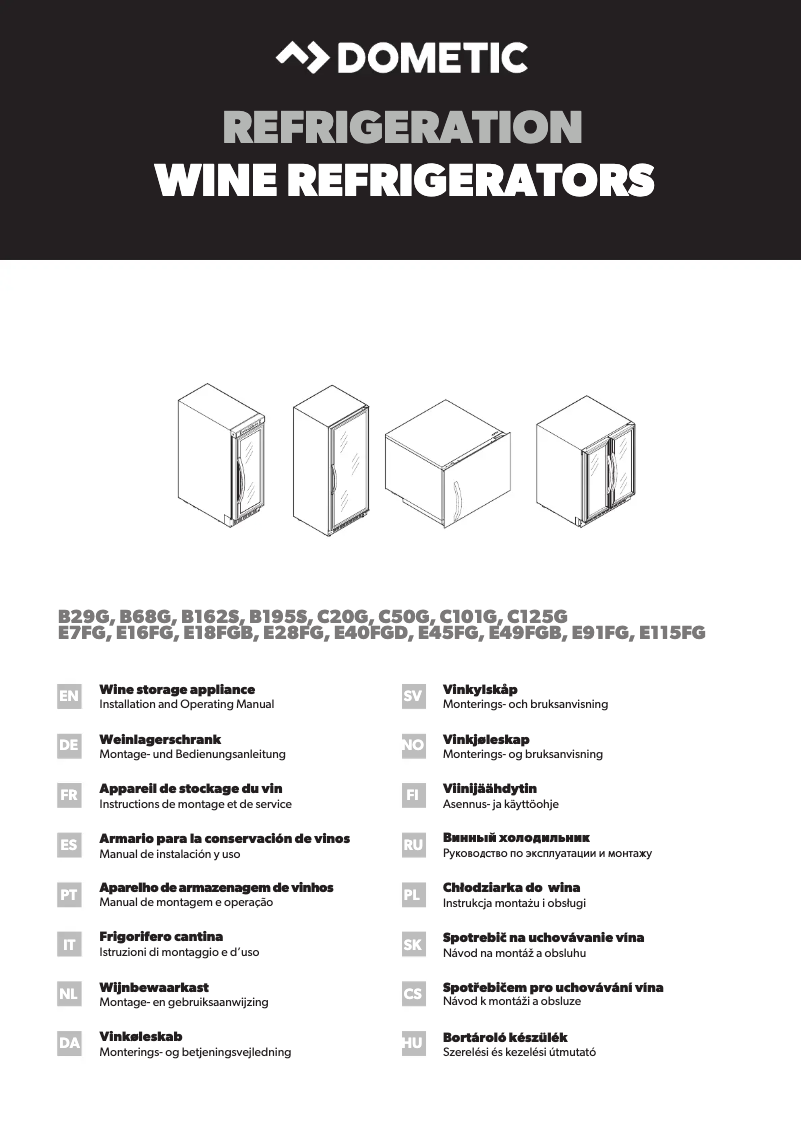 Page 1 de la notice Guide d'installation Dometic E7FG