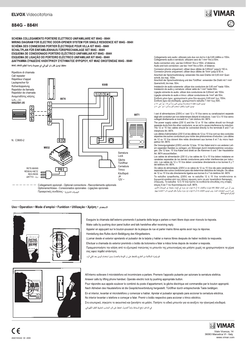 Page 1 of the manual User Manual Vimar ELVOX 930B