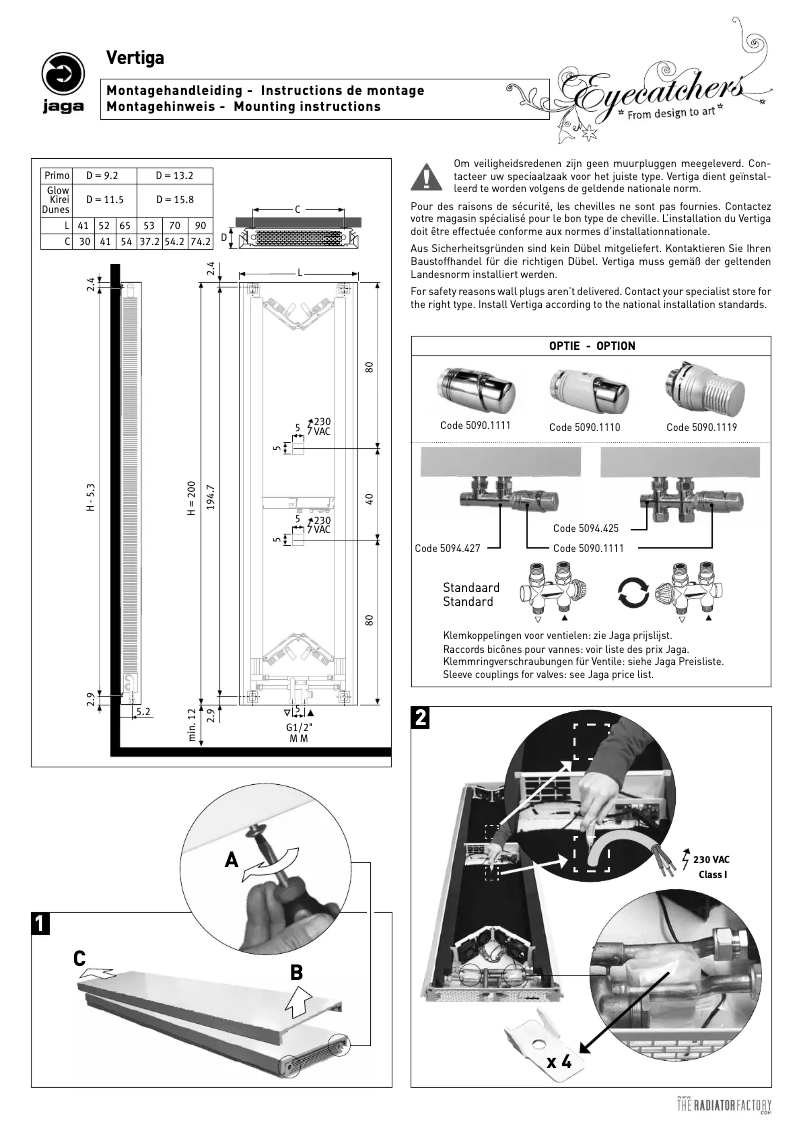 First page image of the manual for Vertiga