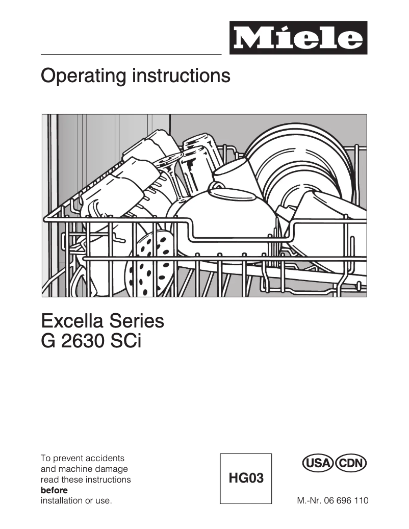 Page 1 of the manual User Manual Miele G2630