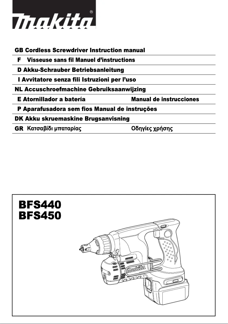 Page 1 of the manual User Manual Makita BFS440