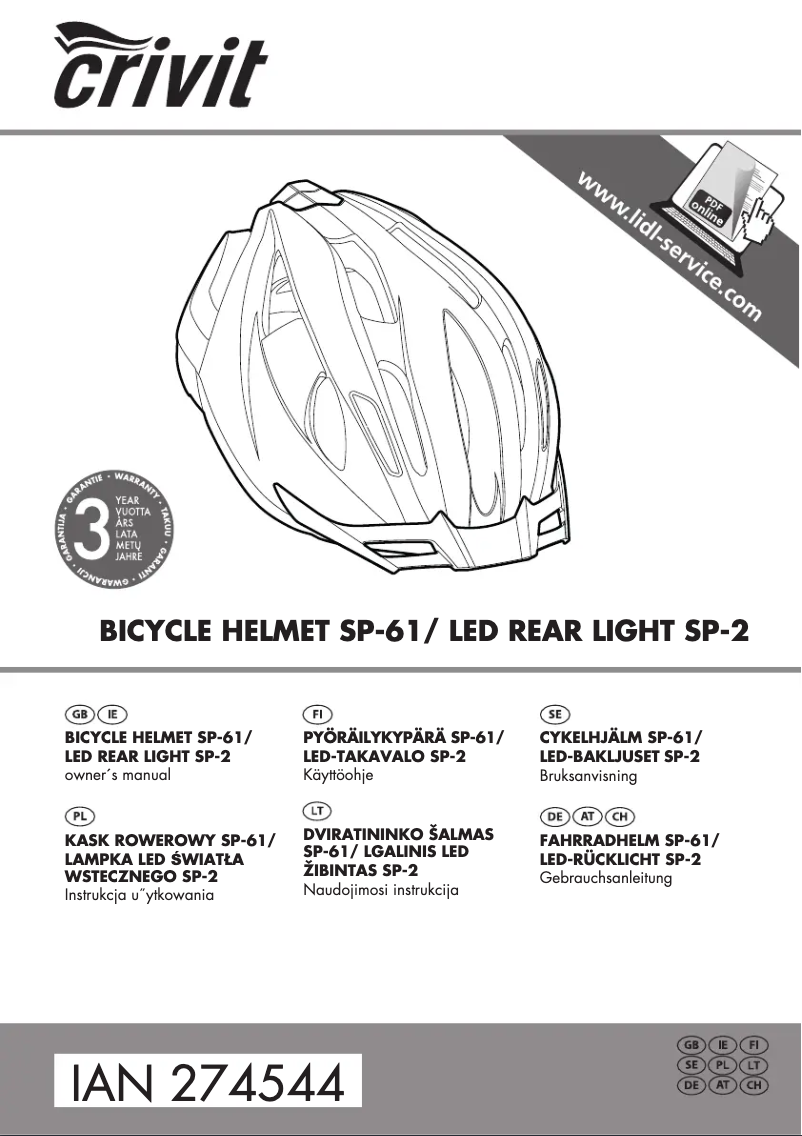 Page 1 of the manual User Manual Crivit IAN 278484