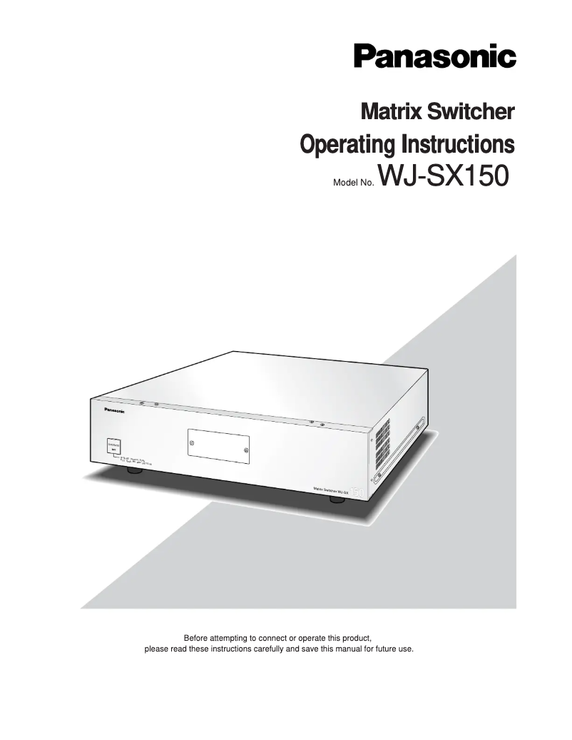 First page image of the manual for WJ-SX150