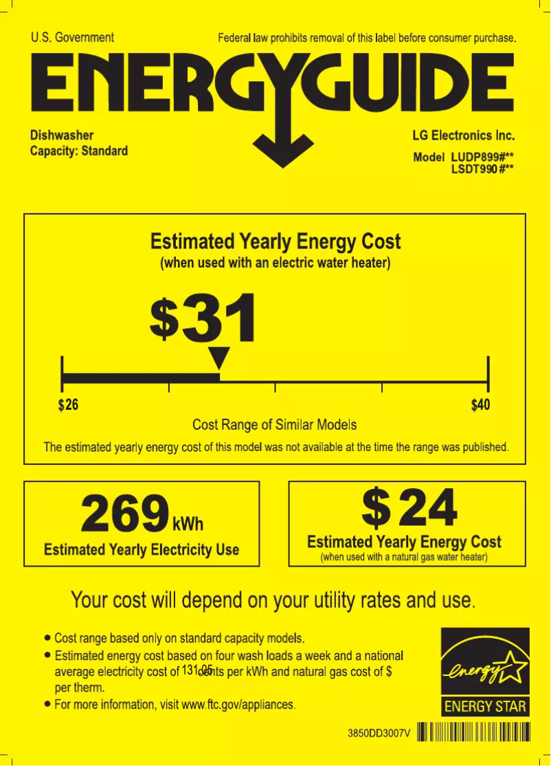 Page 1 of the manual Energy Label LG LSDT9908ST