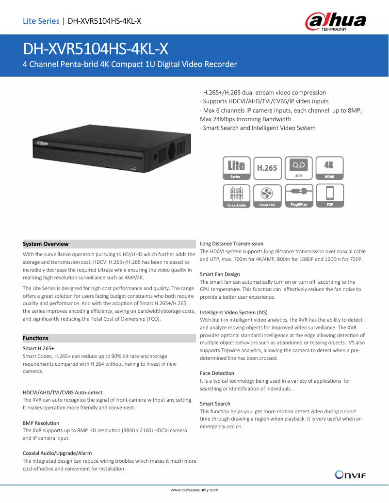 First page image of the manual for XVR5104HS-4KL-X