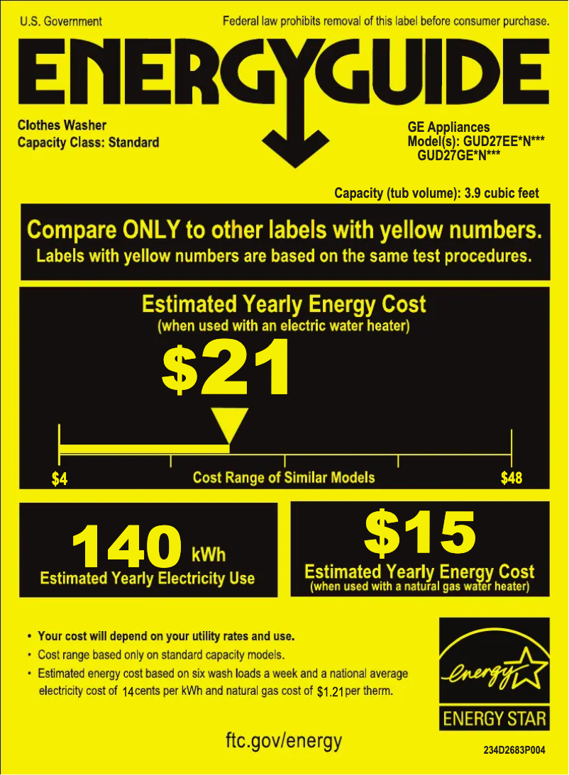 First page image of the manual for GUD27SNWW