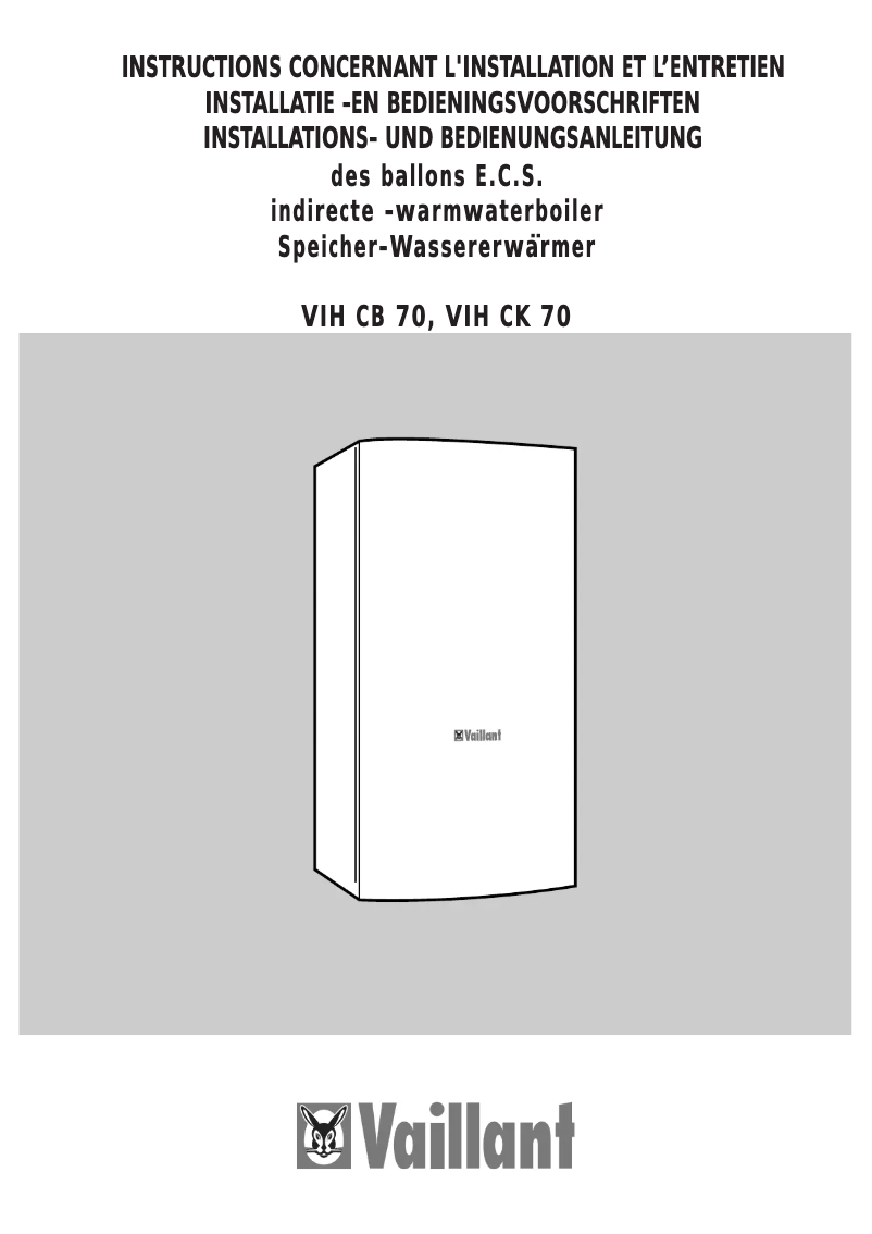 Page 1 of the manual User Manual Vaillant VIH CB 70