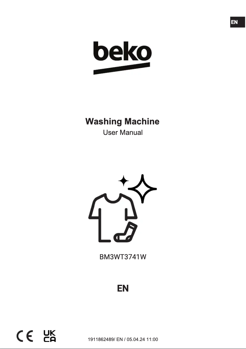 Page 1 of the manual User Manual Beko BM3WT3741