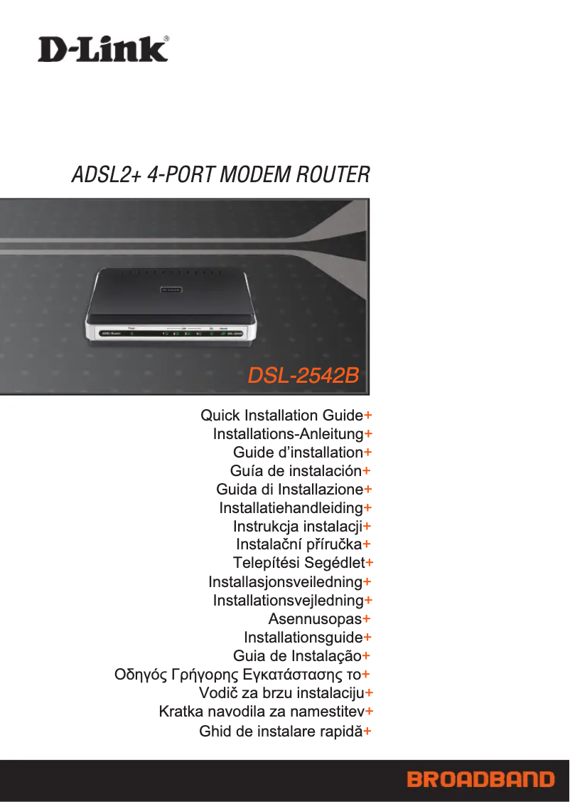 Page 1 of the manual Quick Start Guide D-Link DSL-2542B