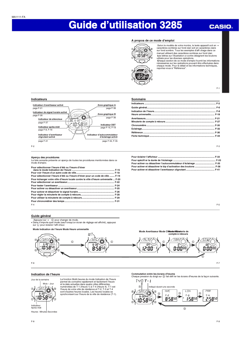 Page 1 of the manual User Manual Casio G-8900SH-1ER