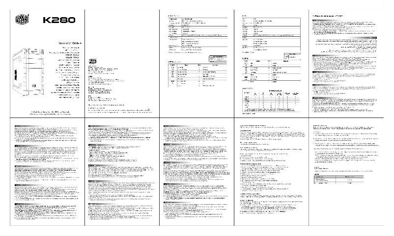 First page image of the manual for K280