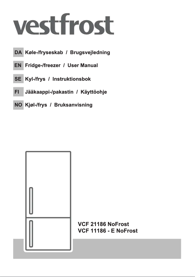 Page 1 of the manual User Manual Vestfrost VCF 21186 NoFrost