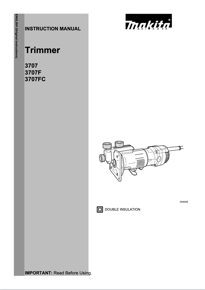 Page 1 of the manual User Manual Makita 3707F