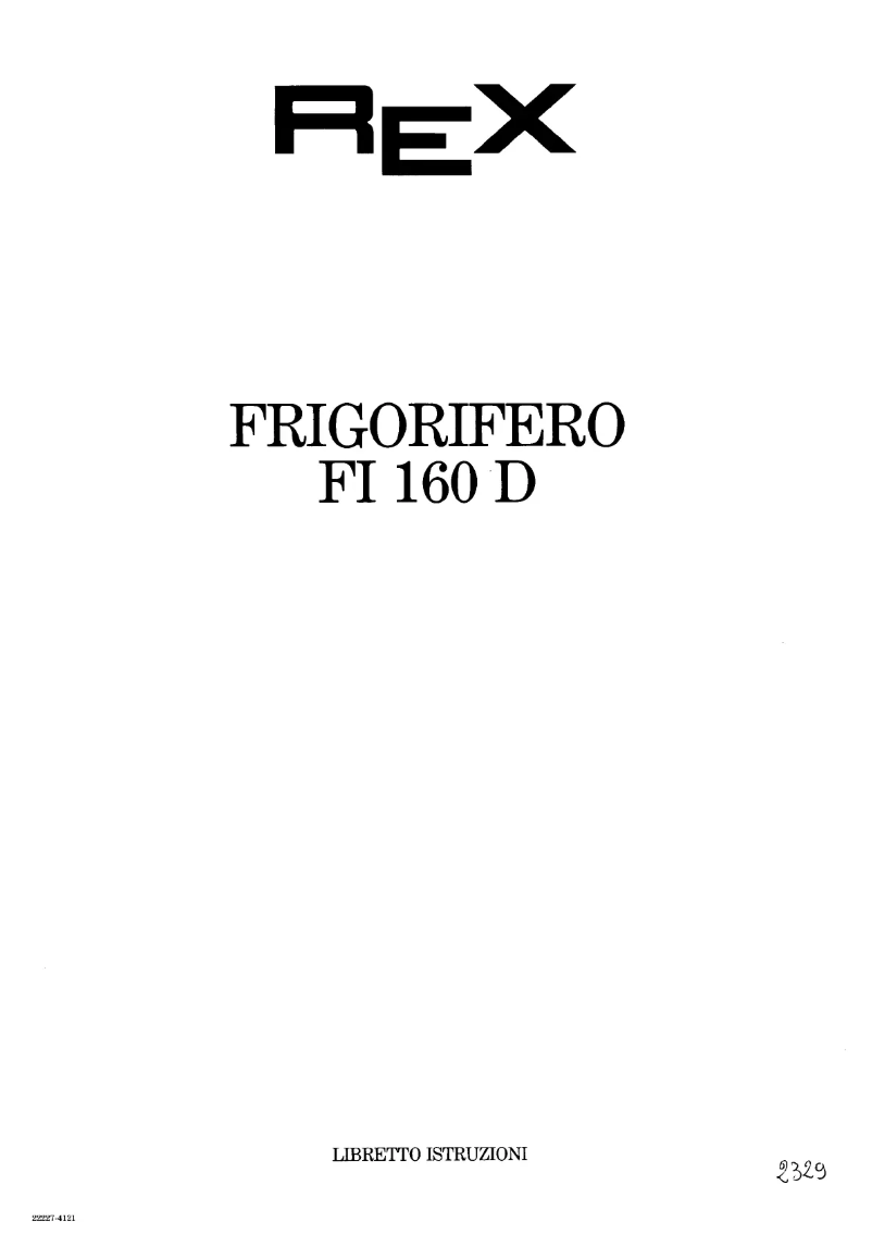 First page image of the manual for FI160D