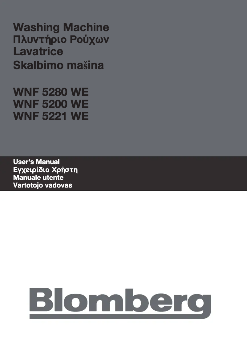 First page image of the manual for WNF 5280 WE