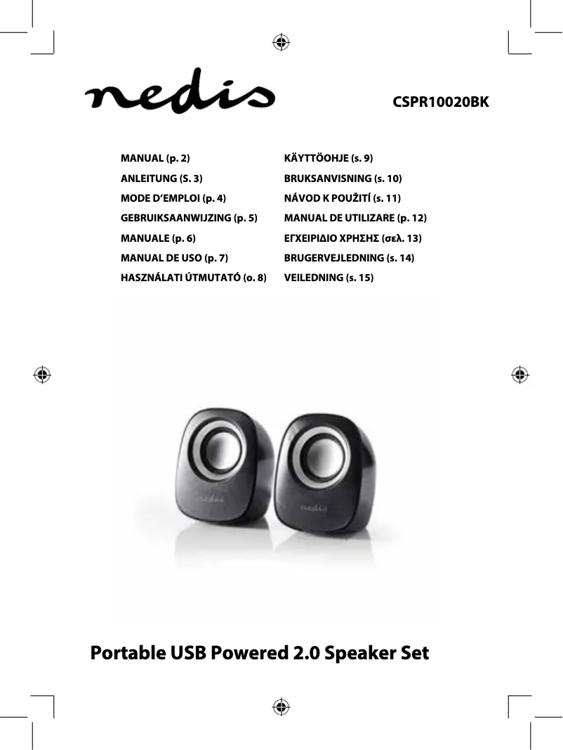 Page 1 of the manual User Manual Nedis CSPR10020BK