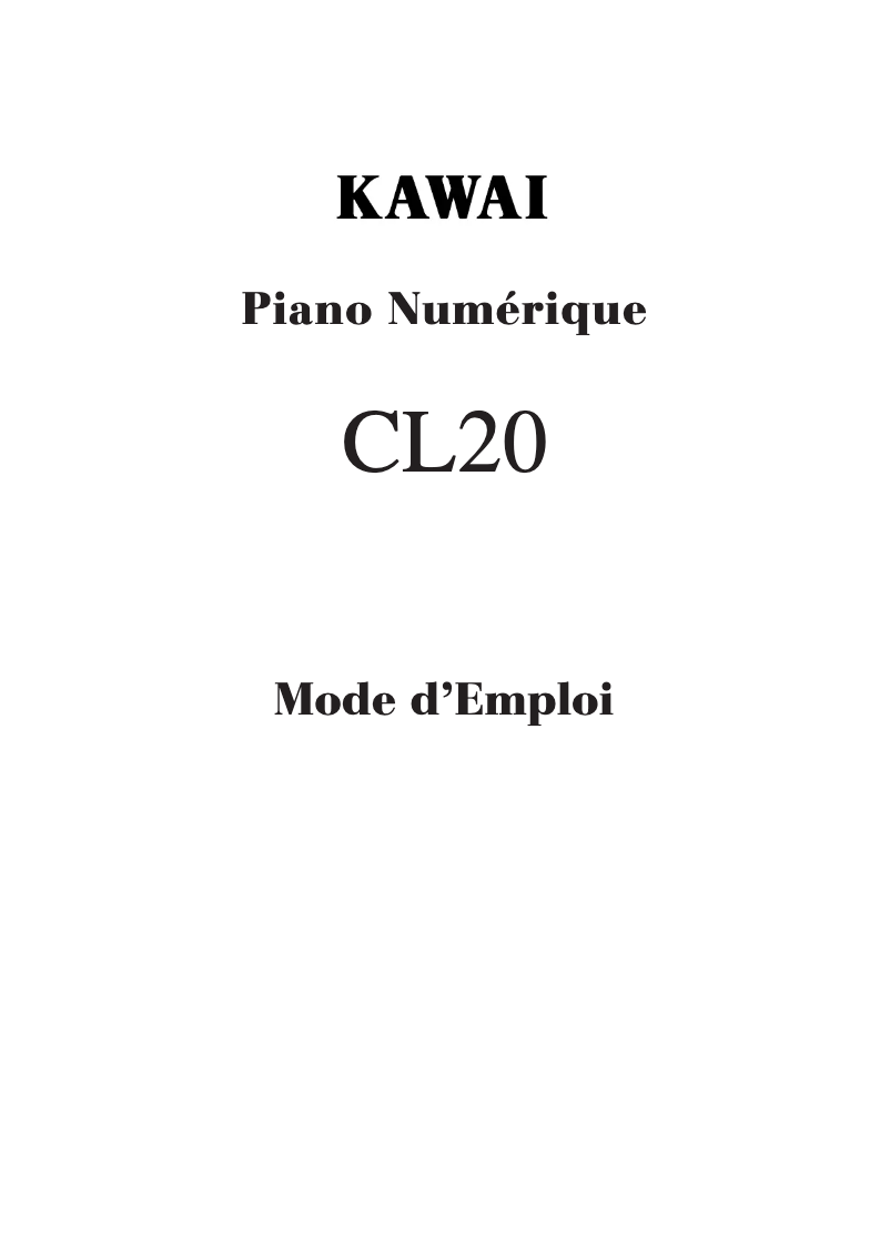 Image de la première page du manuel de l'appareil CL20