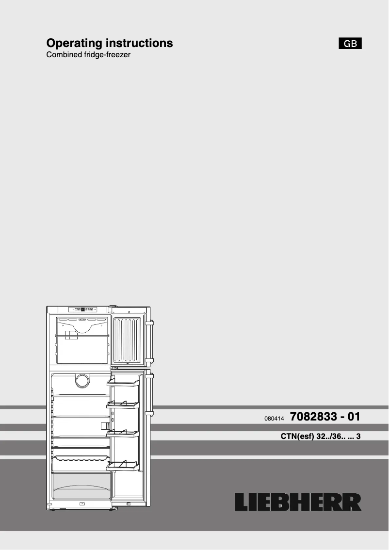 Page 1 of the manual User Manual Liebherr CTN 3223