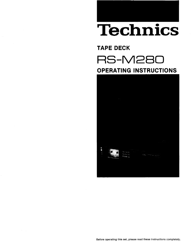 First page image of the manual for RS-M280
