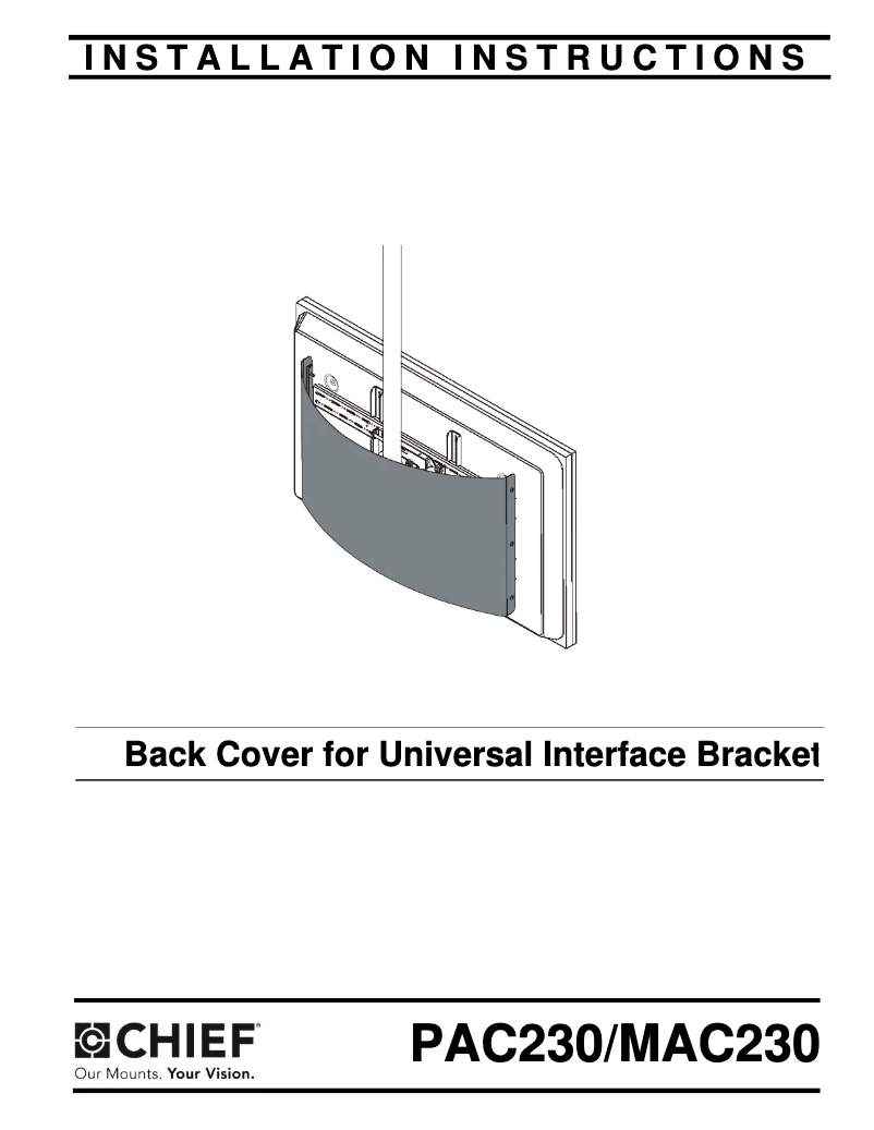 Page 1 of the manual User Manual Chief PAC230B