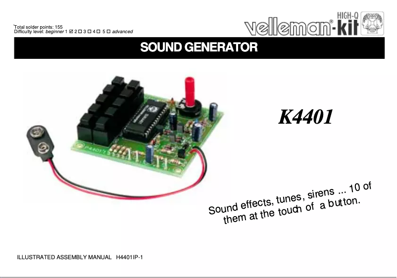 First page image of the manual for K4401