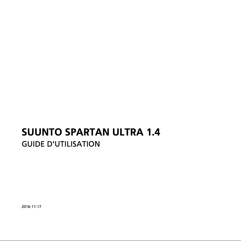 First page image of the manual for Spartan Ultra