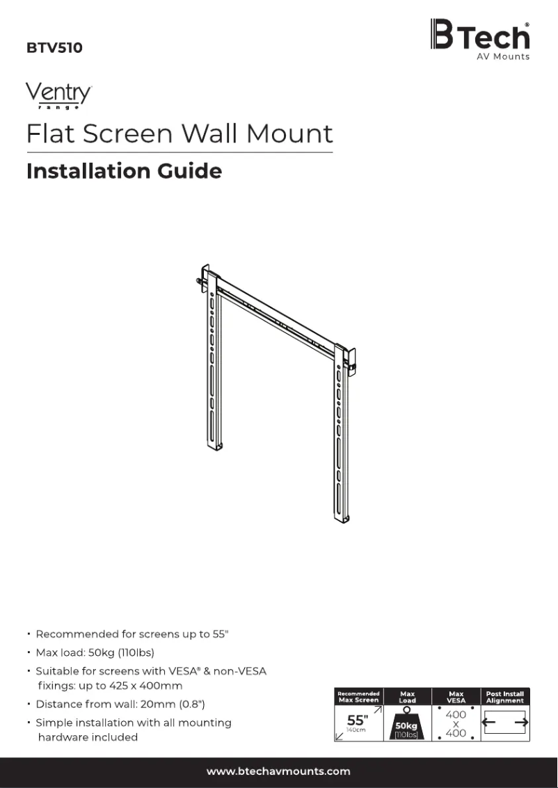 First page image of the manual for BTV510