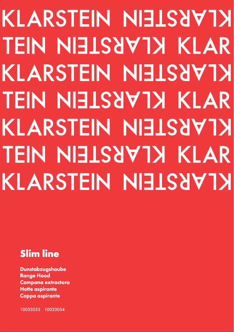 Page 1 of the manual User Manual Klarstein Slim Line