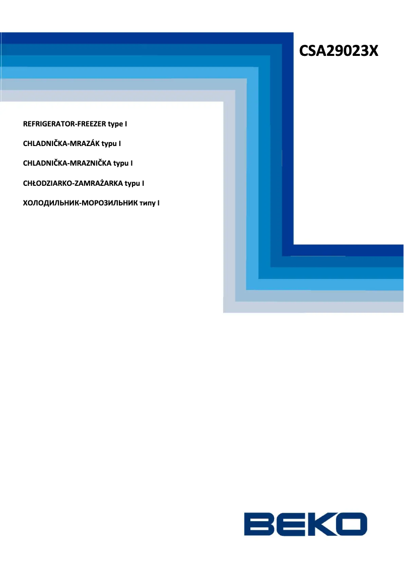 Page 1 of the manual User Manual Beko CSA29023X