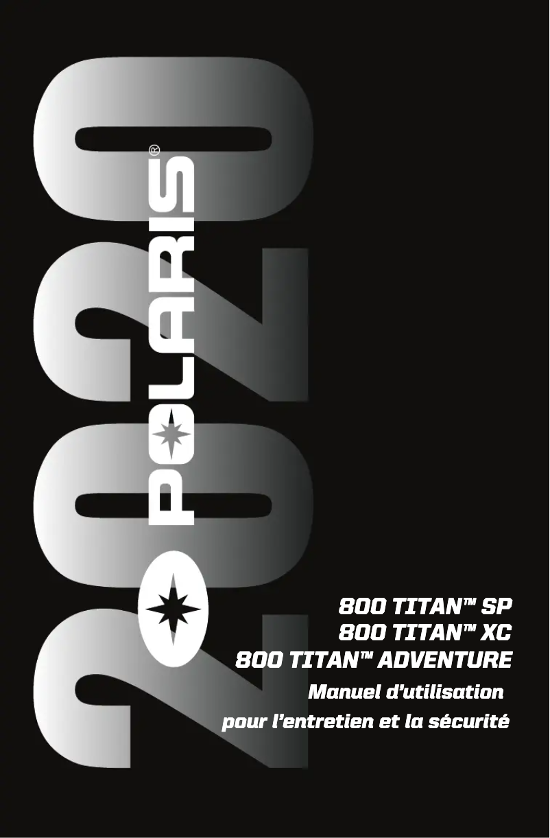 Page 1 of the manual User Manual Polaris 800 Titan XC 155 (2020)