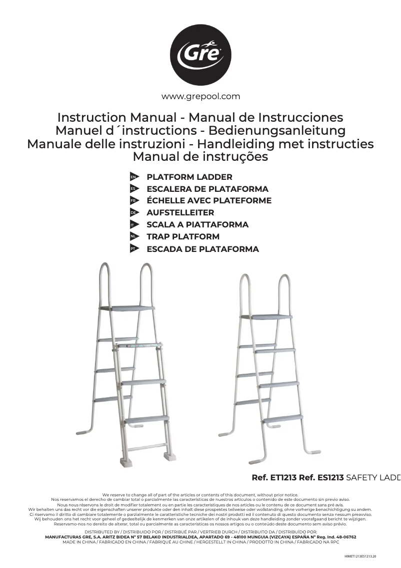 First page image of the manual for ES1213