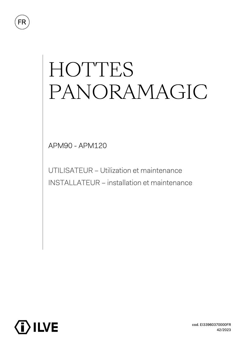 Page 1 of the manual User Manual Ilve APM90