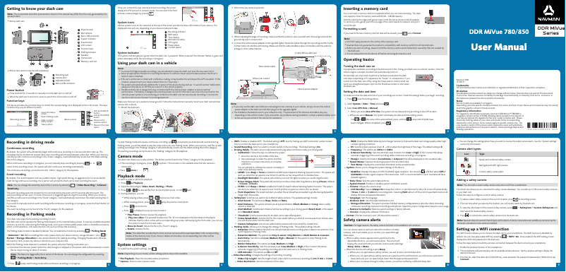 First page image of the manual for MiVue 780