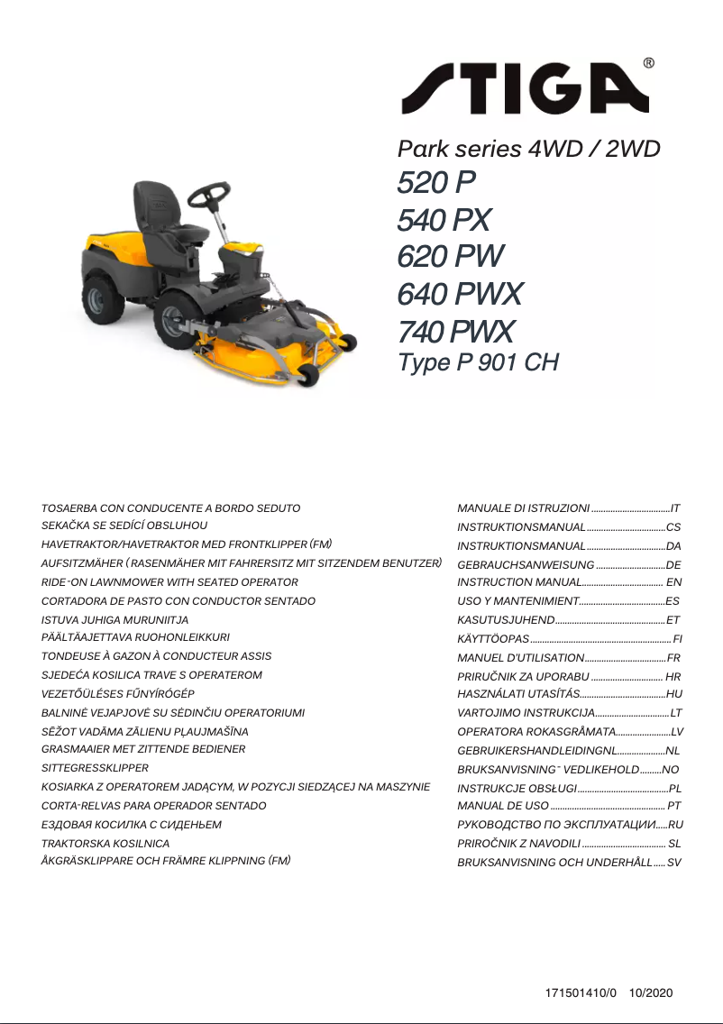 First page image of the manual for Park 540 PX