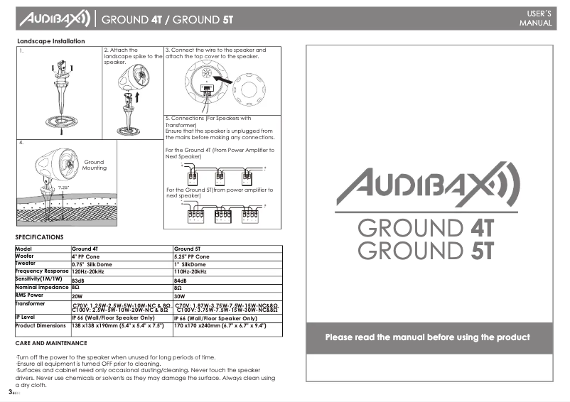 First page image of the manual for Ground 6T
