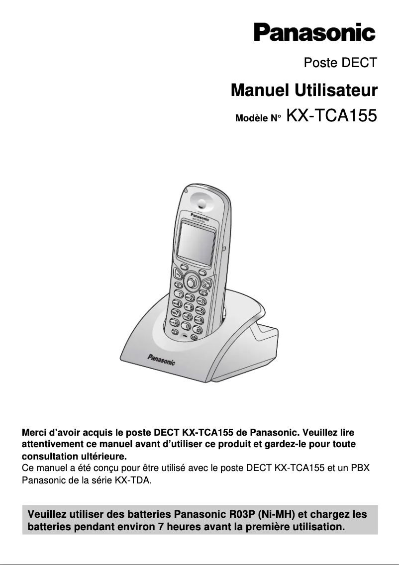 Page 1 of the manual User Manual Panasonic KX-TCA155