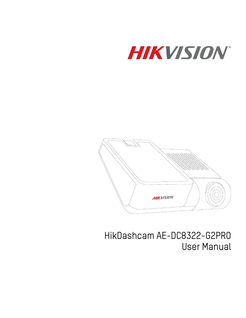 First page image of the manual for HikDashcam AE-DC8322-G2PRO