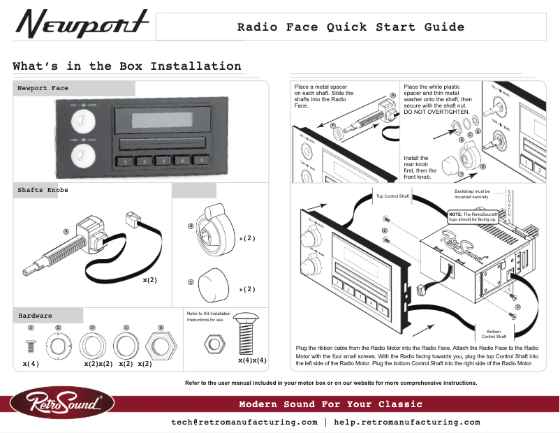 First page image of the manual for Newport