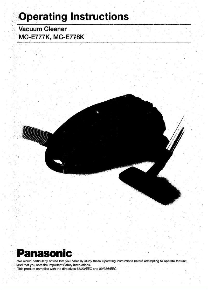 Page 1 of the manual User Manual Panasonic MC-E777